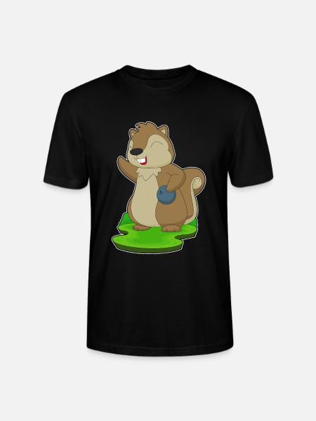 Squirrel Bowling Bowling Ball - Stanley/Stella CRAFTER Unisex Organic T-Shirt - black