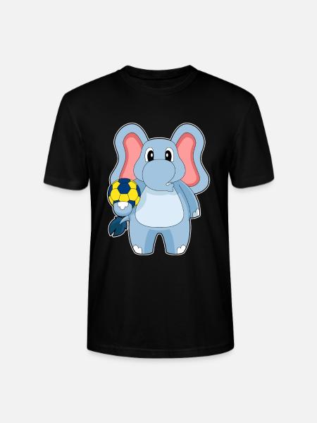 Elephant Handball Player Handball - Stanley/Stella CRAFTER Unisex Organic T-Shirt - black
