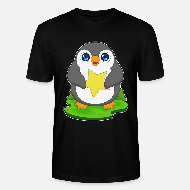 Pinguin Stern - Stanley/Stella Unisex Bio-T-Shirt CRAFTER - Schwarz