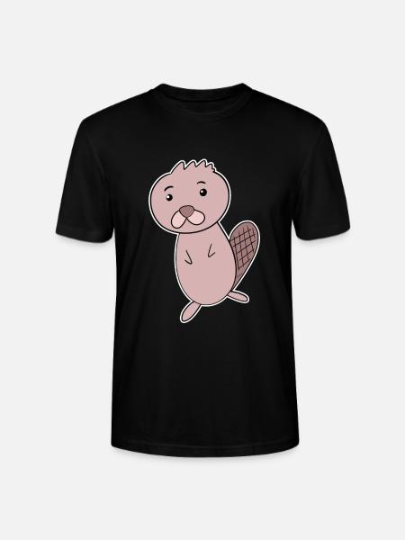 Beaver Animal - Stanley/Stella CRAFTER Unisex Organic T-Shirt - black