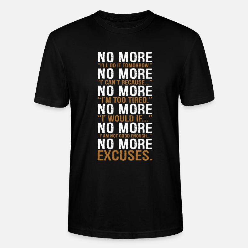 pas plus je le ferai demain - T-shirt bio CRAFTER Stanley Stella Unisexe - noir