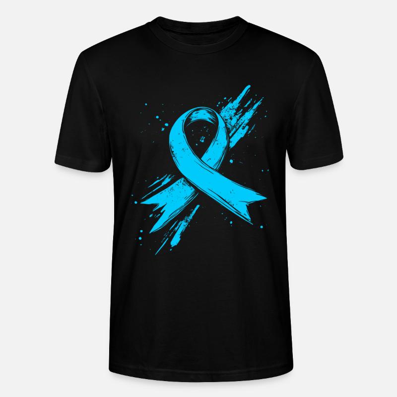 Prostata Krebs Bewusstein Schleife Hellblau - Stanley/Stella Unisex Bio-T-Shirt CRAFTER - Schwarz