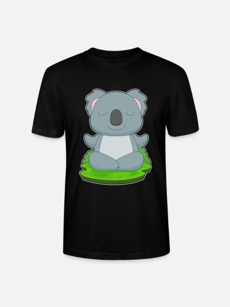 Koala Yoga Fitness Meditation - Stanley/Stella CRAFTER Unisex Organic T-Shirt - black