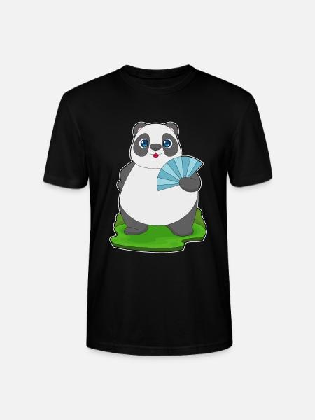 Panda Handventilator - Stanley/Stella Unisex Bio-T-Shirt CRAFTER - Schwarz