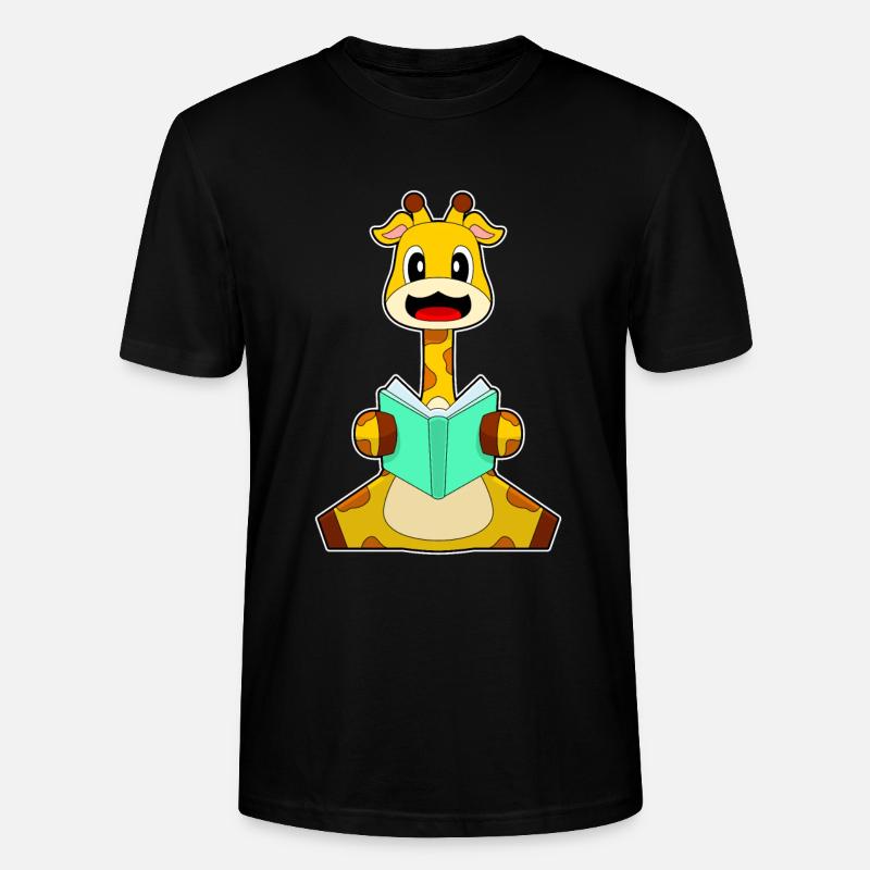 Giraffe Nerd Buch - Stanley/Stella Unisex Bio-T-Shirt CRAFTER - Schwarz
