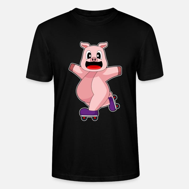 Schwein Inline skating Rollschuhe - Stanley/Stella Unisex Bio-T-Shirt CRAFTER - Schwarz