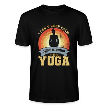 Yoga Witz - Stanley/Stella Unisex Bio-T-Shirt CRAFTER - Schwarz - Vorne - Alina (178cm) & Michal (187cm)