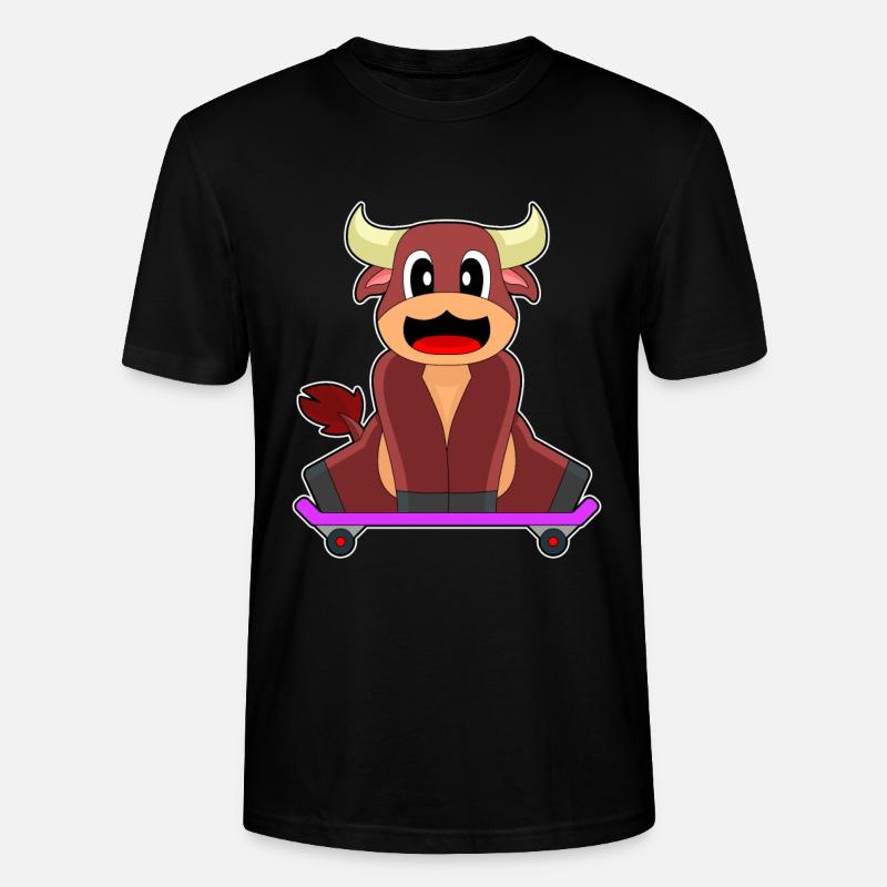 Bull Skater Skateboard - T-shirt bio CRAFTER Stanley Stella Unisexe - noir
