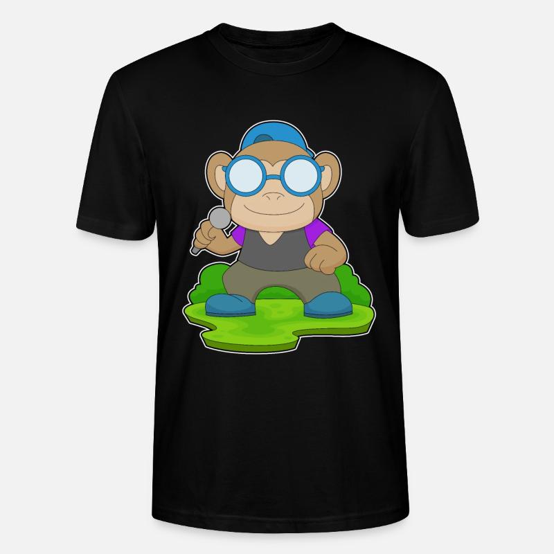 Singe Singe Microphone Chant - T-shirt bio CRAFTER Stanley Stella Unisexe - noir