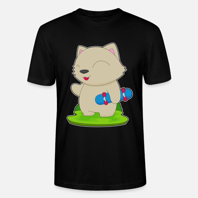 Chat Skater Skateboard - T-shirt bio CRAFTER Stanley Stella Unisexe - noir
