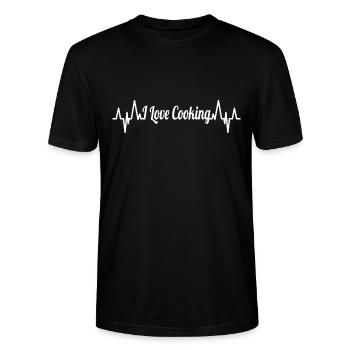 Ich liebe es zu kochen Herzschlag - Stanley/Stella Unisex Bio-T-Shirt CRAFTER - Schwarz - Vorne - Alina (178cm) & Michal (187cm)