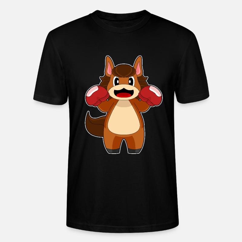 Pferd Boxer Boxhandschuhe Boxen - Stanley/Stella Unisex Bio-T-Shirt CRAFTER - Schwarz