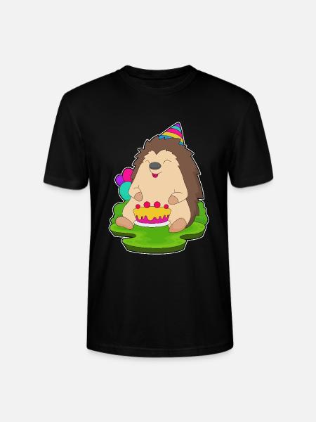 Hedgehog Birthday Cake - Stanley/Stella CRAFTER Unisex Organic T-Shirt - black
