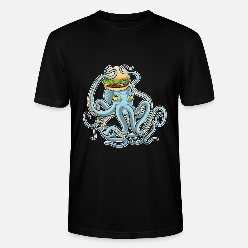 Cheeseburger au poulpe - T-shirt bio CRAFTER Stanley Stella Unisexe - noir