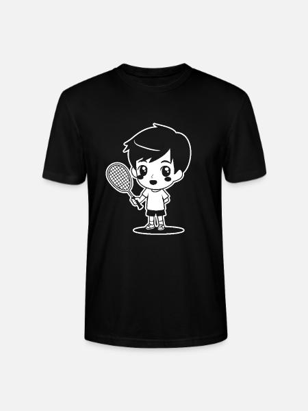 Badminton Kid Dessin animé - T-shirt bio CRAFTER Stanley Stella Unisexe - noir