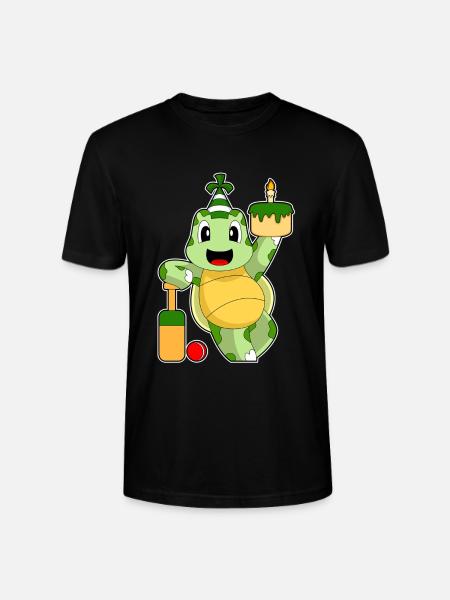 Turtle Birthday Cricket - Stanley/Stella CRAFTER Unisex Organic T-Shirt - black