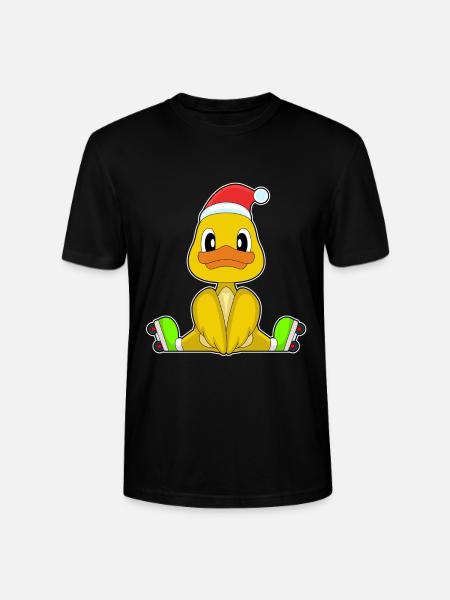 Duck Christmas Inline skating - Stanley/Stella CRAFTER Unisex Organic T-Shirt - black