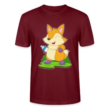 Fox Baby Bottle Milk - Stanley/Stella CRAFTER Unisex Organic T-Shirt - burgundy - Front - Alina (178cm) & Michal (187cm)