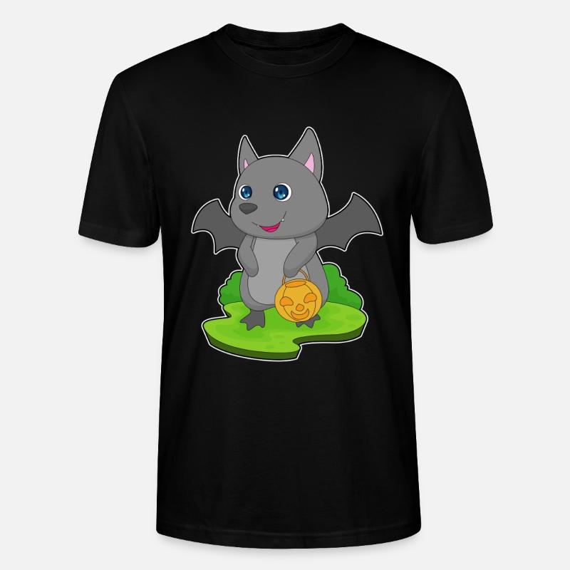 Bat Halloween Pumpkin - Stanley/Stella CRAFTER Unisex Organic T-Shirt - black