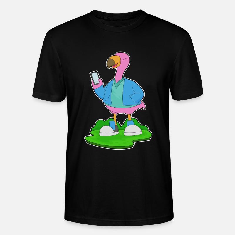 Flamingo Handy - Stanley/Stella Unisex Bio-T-Shirt CRAFTER - Schwarz