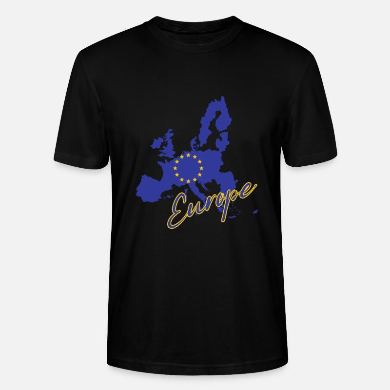 Drapeau de l’Europe, fierté européenne - T-shirt bio CRAFTER Stanley Stella Unisexe - noir