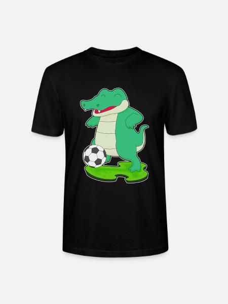 Crocodile Soccer Player Soccer - Stanley/Stella CRAFTER Unisex Organic T-Shirt - black
