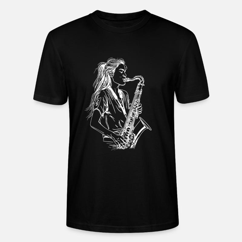 Weiblicher Saxophonist - Stanley/Stella Unisex Bio-T-Shirt CRAFTER - Schwarz