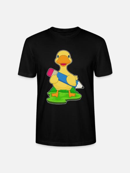 Ente Schüler Bleistift Schule - Stanley/Stella Unisex Bio-T-Shirt CRAFTER - Schwarz