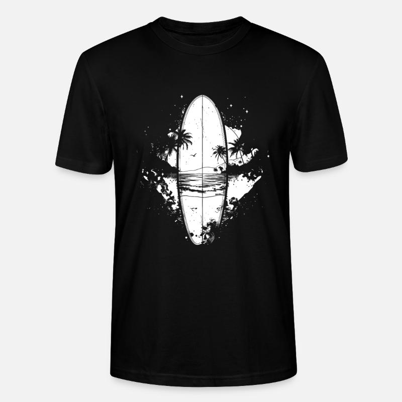 Surfbrett Skizze - Stanley/Stella Unisex Bio-T-Shirt CRAFTER - Schwarz