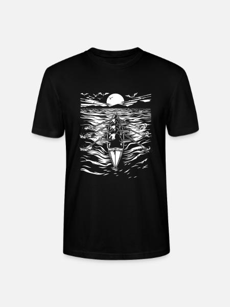 Rowing Sketch - Stanley/Stella CRAFTER Unisex Organic T-Shirt - black