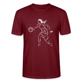 Basketball player - Stanley/Stella CRAFTER Unisex Organic T-Shirt - burgundy - Front - Alina (178cm) & Michal (187cm)