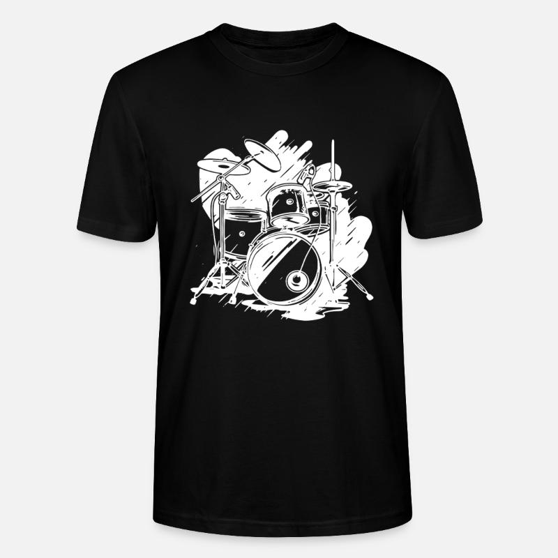 Schlagzeug Grafik - Stanley/Stella Unisex Bio-T-Shirt CRAFTER - Schwarz
