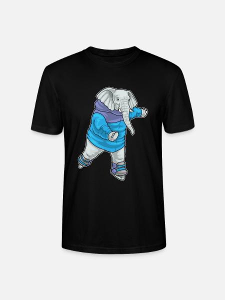 Elephant Skating Skates - Stanley/Stella CRAFTER Unisex Organic T-Shirt - black