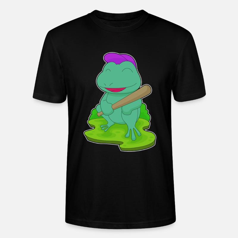 Grenouille Baseball Batte de Baseball - T-shirt bio CRAFTER Stanley Stella Unisexe - noir