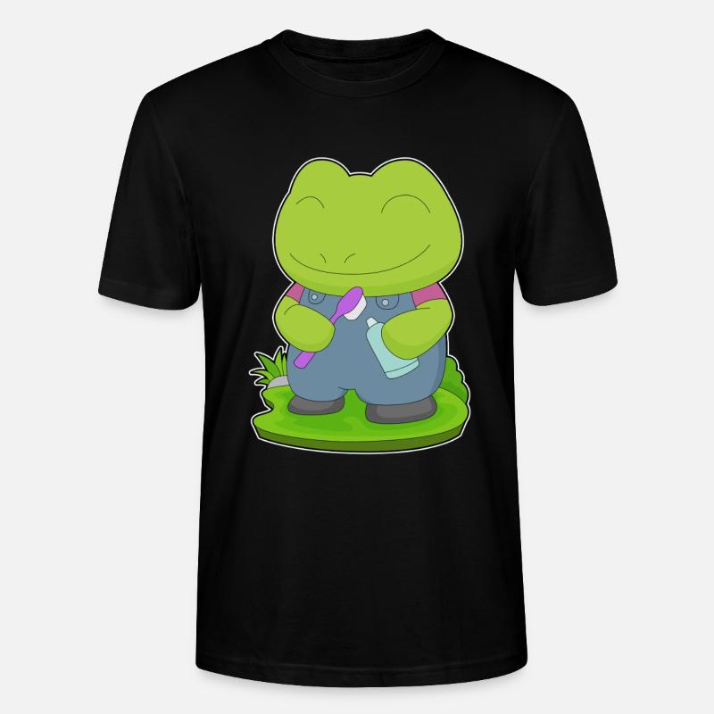 Frog Toothbrush - Stanley/Stella CRAFTER Unisex Organic T-Shirt - black