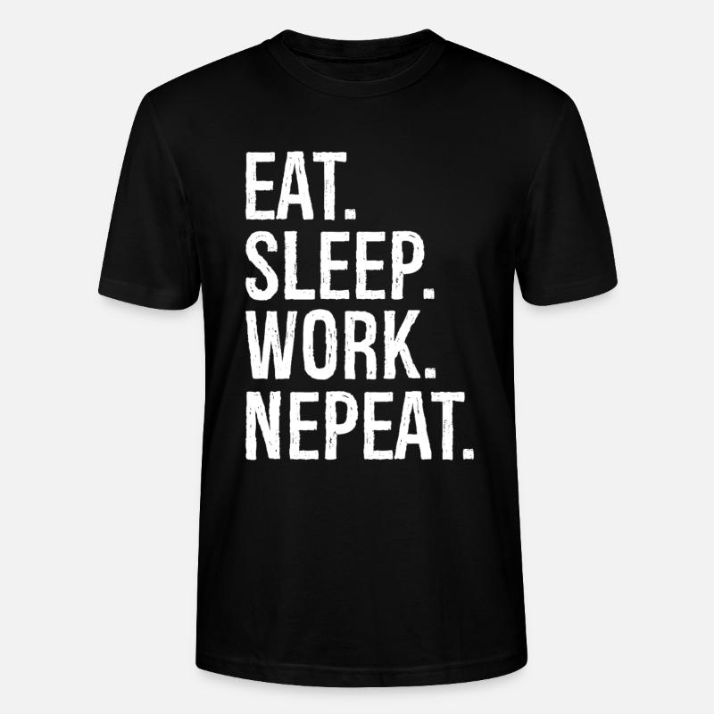 Manger Dormir Travail Nepeat - T-shirt bio CRAFTER Stanley Stella Unisexe - noir