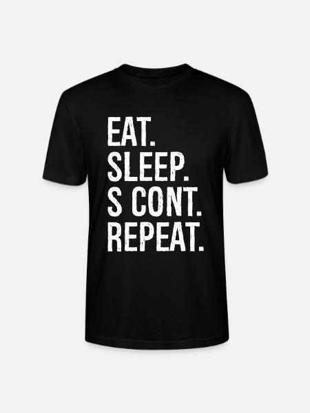 eat sleep s cont repeat - Stanley/Stella CRAFTER Unisex Organic T-Shirt - black