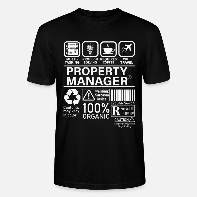 Property Manager Multi Tasking Problem Solving - Stanley/Stella CRAFTER Unisex Organic T-Shirt - black