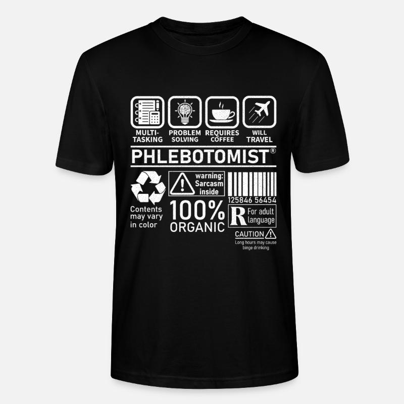 Phlébotomiste multitâche résolution de problèmes - T-shirt bio CRAFTER Stanley Stella Unisexe - noir