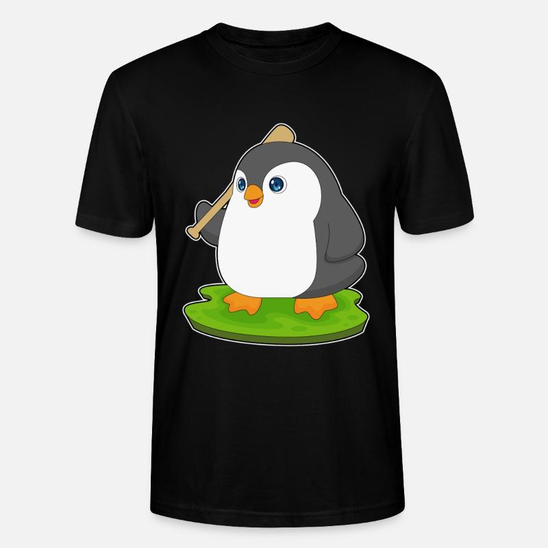 Penguin Baseball Batte de Baseball - T-shirt bio CRAFTER Stanley Stella Unisexe - noir
