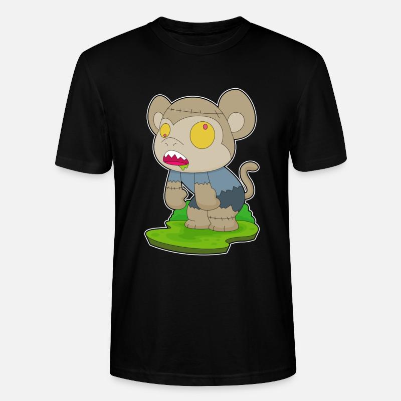 Singe Halloween Zombie - T-shirt bio CRAFTER Stanley Stella Unisexe - noir