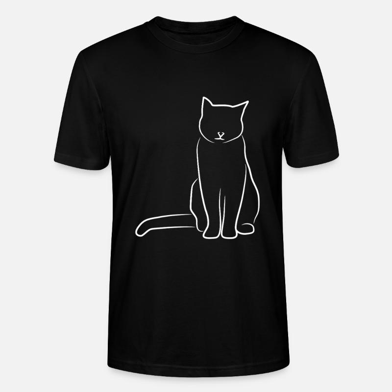 Katze Skizze - Stanley/Stella Unisex Bio-T-Shirt CRAFTER - Schwarz
