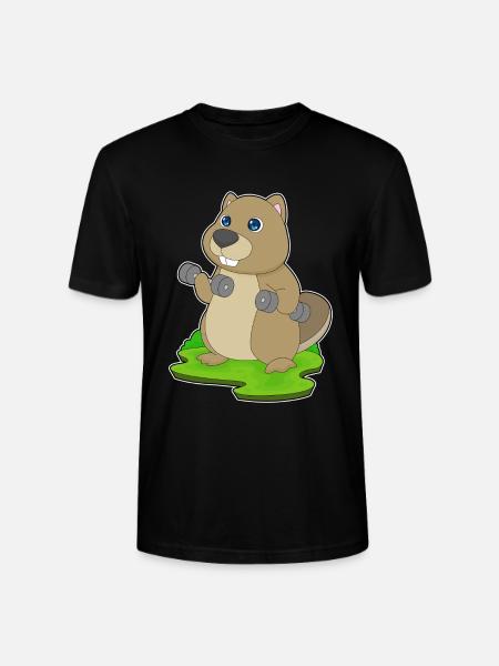 Castor Bodybuilder Haltères Musculation - T-shirt bio CRAFTER Stanley Stella Unisexe - noir
