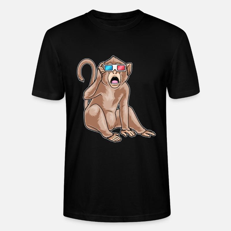 Affe Brille - Stanley/Stella Unisex Bio-T-Shirt CRAFTER - Schwarz