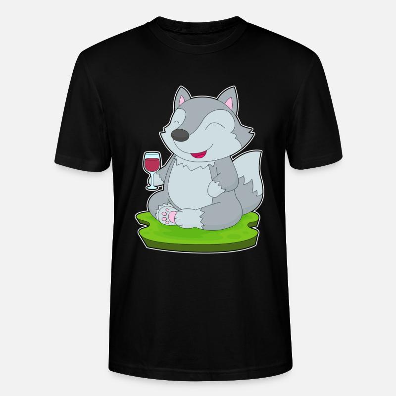 Wolf Red Wine - Stanley/Stella CRAFTER Unisex Organic T-Shirt - black