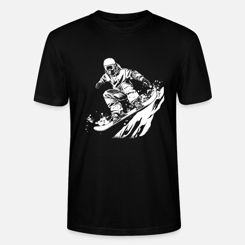 Dessin de snowboarder - T-shirt bio CRAFTER Stanley Stella Unisexe - noir