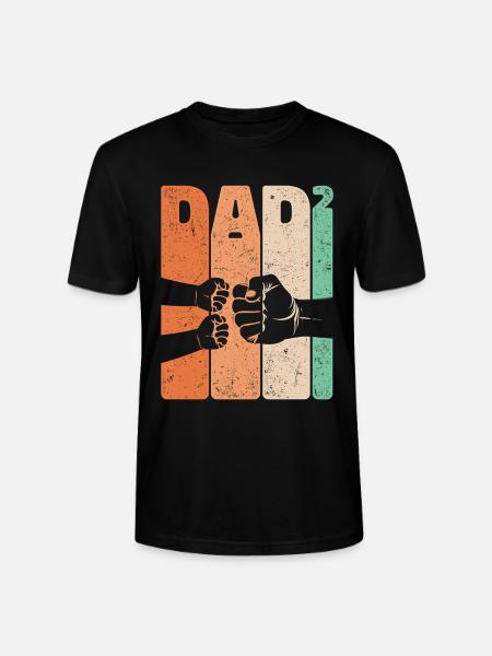 Far Høj To Fist Bump 2 Børn Fædre Gave - Stanley Stella CRAFTER unisex økologisk-T-shirt - sort