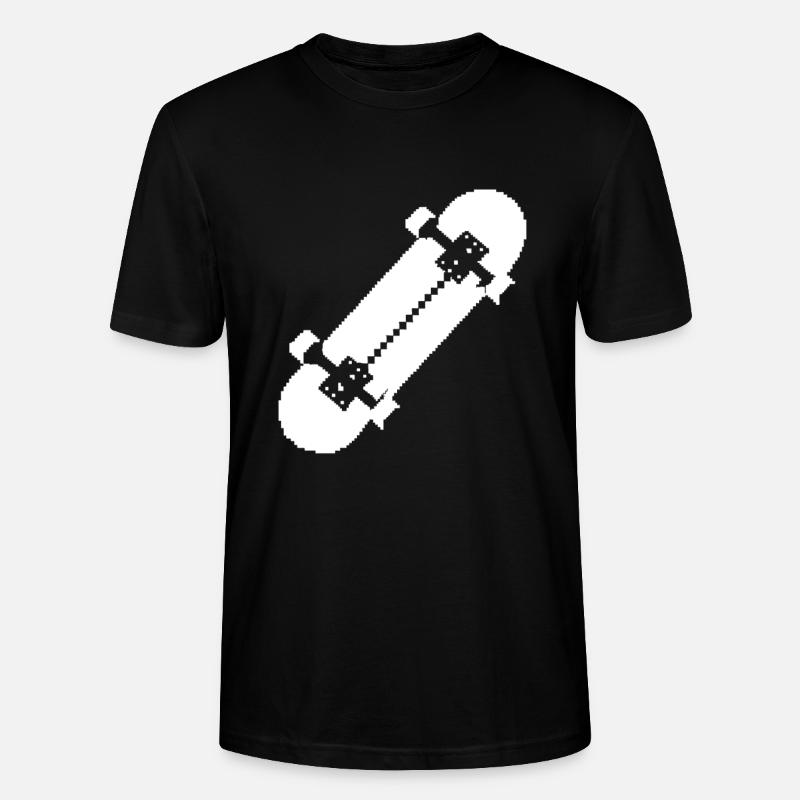 Skateboard Pixel Kunst - Stanley/Stella Unisex Bio-T-Shirt CRAFTER - Schwarz