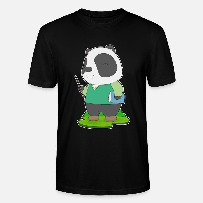 Panda Lehrer Buch - Stanley/Stella Unisex Bio-T-Shirt CRAFTER - Schwarz