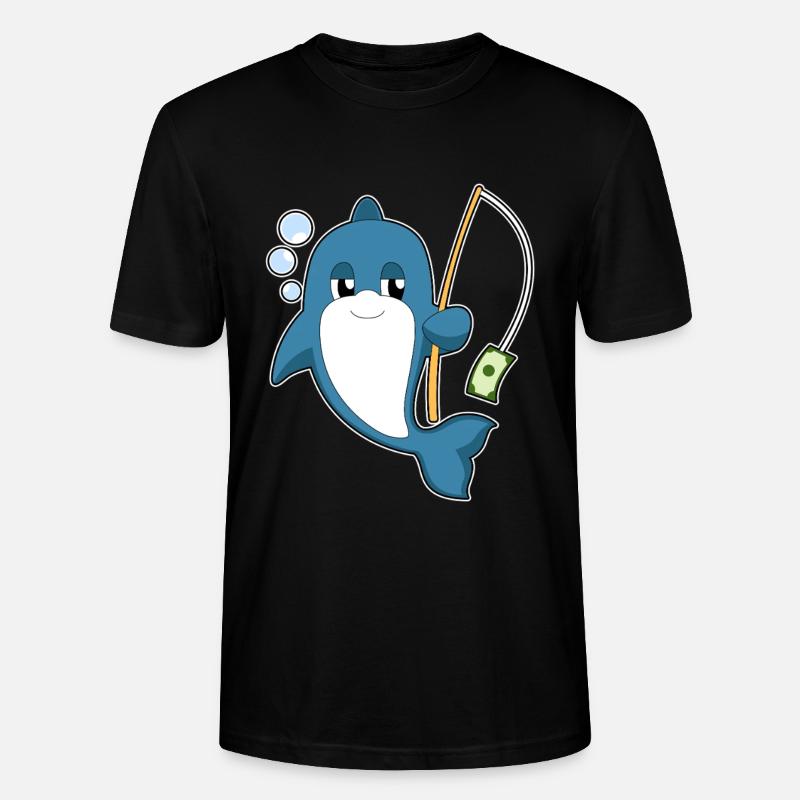Delfin Angler Geldschein Angeln - Stanley/Stella Unisex Bio-T-Shirt CRAFTER - Schwarz